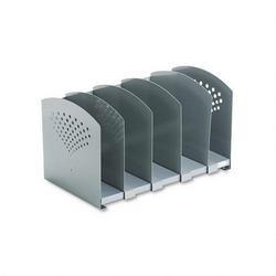 Safco Products Five-Section Adjustable Steel Book Rack, Gray (SAF3116GR)