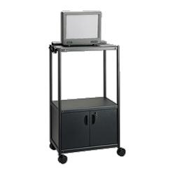 QUARTET Fixed Height AV Cart, 30 x20 x54 , Black (QRT88154)