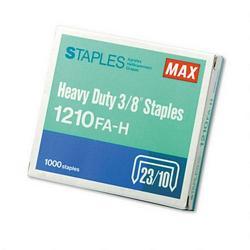 Max Usa Corp. Flat Clinch Heavy-Duty Staples for MXBHD12F, 3/8 , 1,000 Box (MXB1210FAH)