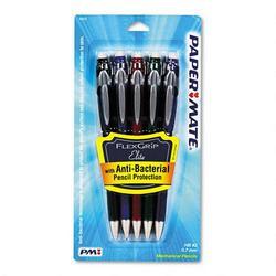 Faber Castell/Sanford Ink Company FlexGrip Elite™ Mechanical Pencil, Refillable, .7mm Lead, Black, Blue, Red, 5/Pack (PAP90916)