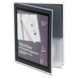 Avery-Dennison Flexi-View Six-Pocket Organizer, Holds 150, 11 x 8-1/2 Sheets, Black (AVE47698)