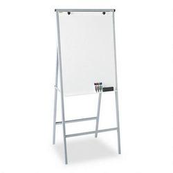 Bretford Mfg Co Flip Chart Easel with Dry Erase Board & Supplies, Steel Frame, Aluminum Finish (BRECR8504AL)