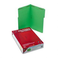 Smead Manufacturing Co. Folders with Two 2 Capacity Fasteners, Legal, 1/3 Cut Assorted, Green, 50/Box (SMD17140)
