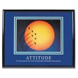 Advantus Corporation Framed Attitude-Jets Across Moon Motivational Print, 30w x 24h, Black Frame (AVT78038)