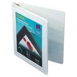 Avery-Dennison Framed Presentation Nonlocking Slant Ring View Binder, 1/2 Capacity, White (AVE68052)