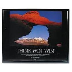 Advantus Corporation Framed Think Win-Win® Motivational Print, 30w x 24h, Black Frame (AVT78152)