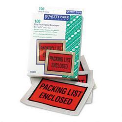 Quality Park Products Full-Print Front Self-Adhesive Packing List Envelopes, Bright Orange, 100/Box (QUA46895)