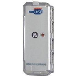 GE 4-Port USB 2.0 Hub - 4 x USB 2.0 - USB, 1 x USB 2.0 - USB - External