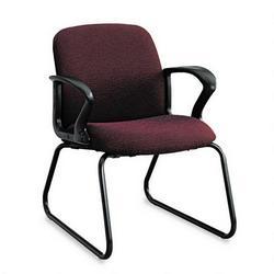 HON Gamut Series Guest Chair, Black Loop Arms & Sled Base, Claret Burgundy Fabric - Sold as 1 Each
