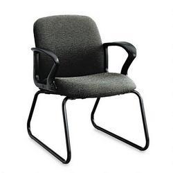 HON Gamut Series Guest Chair, Black Loop Arms & Sled Base, Iron Gray Fabric - Sold as 1 Each