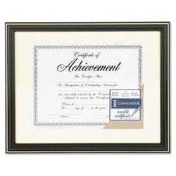 Dax Manufacturing Inc. Gold-Trimmed Document Frame with Certificate & Mat, Black, 11 x 14 (DAXN2709S6T)