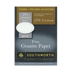 Southworth Company Granite Paper, 25 % Cotton, 8-1/2 x11 , 80/Pack, Gray (SOUP914C)