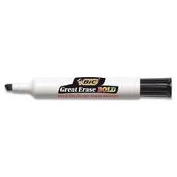 Bic Corporation Great Erase Bold Whiteboard Markers, Chisel Tip, Black (BICDEC11BK)