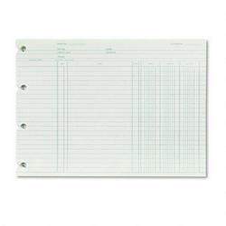 Wilson Jones/Acco Brands Inc. Green End-Balance Ledger Forms, Both Sides Alike, 7-1/2x10-3/8, 100/Pack (WLJGN1D)