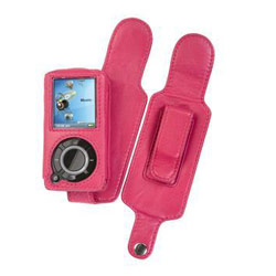 Griffin trio 3-in-1 Interchangeable Covers for Sansa E200 - Top Loading - Leather - Fuschia