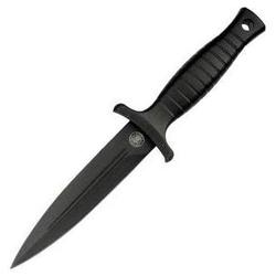 Smith & Wesson H.r.t. Boot Knife, Stainless, Black Blade, Plain, Leather Sh