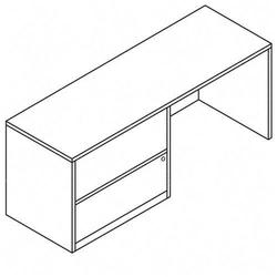 HON 10500 Series Left Pedestal Credenza with Lateral File - 29.5 Height x 72 Width x 24 Depth - 2 Drawer - Single Pedestal on Left Side - Square Edge - Wood (10548LMM)