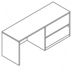 HON 10500 Series Right Pedestal Credenza with Lateral File - 29.5 Height x 72 Width x 24 Depth - 2 Drawer - Single Pedestal on Right Side - Square Edge - Woo