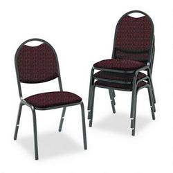 HON 1082BP69T Deluxe Stacking Chair, 1080 Series, Rounded Back, Prisma Claret Fabric, Black Frame, 4