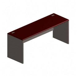 HON 38000 Series Desk Shell - 29.5 Height x 72 Width x 24 Depth - Radius Edge - Mahogany Top, Charcoal Frame