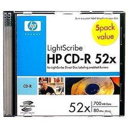 HP (Hewlett-Packard) HP LightScribe 52x CD-R Media - 700MB - 5 Pack
