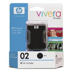 HEWLETT PACKARD - INK SAP HP No. 02 Black Ink Cartridge For Photosmart 8250 Printer - Black