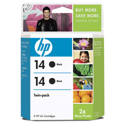 HEWLETT PACKARD - LASER JET TONERS HP No. 14d Black Inkjet Cartridge, Twinpack Model C9330FN#140