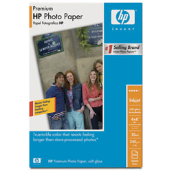 HEWLETT PACKARD - DESK JETS HP Premium Photo Paper, soft gloss (100 sheets, 4 x 6-inch with tab)