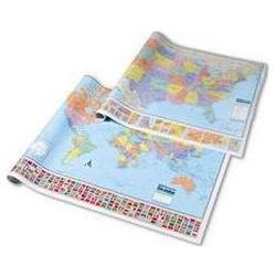 American Map Company Hammond Full-Color Rolled Paper U.S. and World Political Map Set, 50w x 38h (AMM621705)