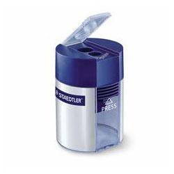 J.S. Staedtler, Inc. Handheld Double Hole Cylinder Pencil Sharpener, Blue/Silver (STD512001)