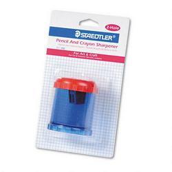 J.S. Staedtler, Inc. Handheld Pencil and Crayon Sharpener, Two-Port, Assorted Colors (STD511RBK)