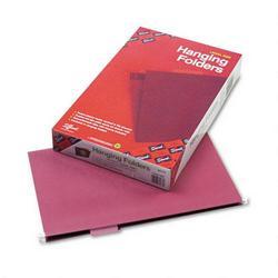 Smead Manufacturing Co. Hanging Folders, Recycled, Legal Size, Maroon, 1/5 Cut Pink Tabs, 25/Box (SMD64173)