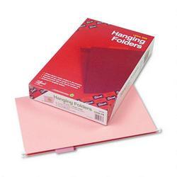 Smead Manufacturing Co. Hanging Folders, Recycled, Legal Size, Pink, Color-Matched 1/5 Cut Tabs, 25/Box (SMD64166)