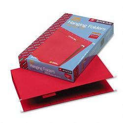 Smead Manufacturing Co. Hanging Folders, Recycled, Legal Size, Red, Color-Matched 1/5 Cut Tabs, 25/Box (SMD64167)