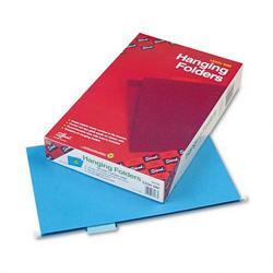 Smead Manufacturing Co. Hanging Folders, Recycled, Legal, Sky Blue, Color-Matched 1/5 Cub Tabs, 25/Box (SMD64168)