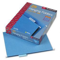 Smead Manufacturing Co. Hanging Folders, Recycled, Letter Size, Blue, Color-Matched 1/5 Tabs, 25/Box (SMD64060)