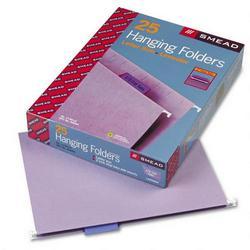 Smead Manufacturing Co. Hanging Folders, Recycled, Letter Size, Lavender, Color-Matched 1/5 Tabs, 25/Box (SMD64064)