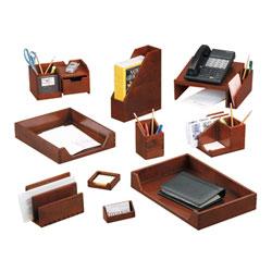 RubberMaid Harmony™ Wood Letter Tray, Letter/A4 Size, Mahogany Finish (ROL9E3800MAHOG)