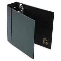 Avery-Dennison Heavy-Duty Vinyl EZD® Ring Reference Binder with Label Holder, 4 Cap., Black (AVE79994)