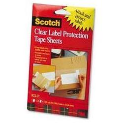 3M Heavyweight 4x6 Clear Label Protector Tape Sheets, Two 25 Sheet Pads/Pack (MMM822P)