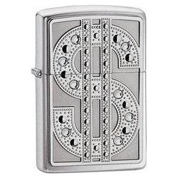 Zippo High Polish Chrome, Bling Emblem