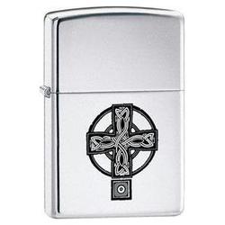 Zippo High Polish Chrome, Celtic Cross