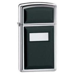 Zippo High Polish Chrome, Slim, Ultralite Black Emblem