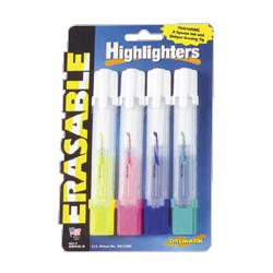 Drimark Products, Inc. Highlighter,Erasable,Tank Style,Yellow,Pink,Green,Blue (DRI92ER4B)