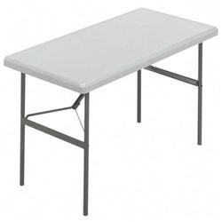 Iceberg Enterprises ICEBERG Indestruc Table Too Folding Table - Rectangle - 29 x 48 x 24 - Steel, Resinite - Gray Legs, Platinum Top