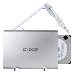 Icy Dock ICY DOCK MB664US-1S Screw-less 3.5 SATA to eSATA & USB 2.0 Aluminum Tray-less External Hard Drive Enclosure - Pearl White