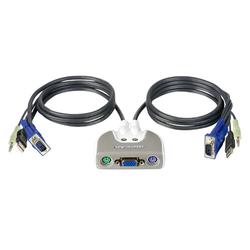 IOGEAR MiniView Micro USB Audio KVM Switch - 2 x 1 - 2 x Type A USB, 2 x HD-15 Video