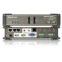 IOGEAR Miniview Symphony 2-port Multi-function KVM Switch - 2 x 1 - 2 x Type A USB, 2 x HD-15 Video