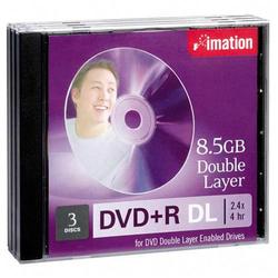 IMATION ENTERPRISES CORP Imation 2.4x DVD+R Double Layer Media - 8.5GB - 3 Pack