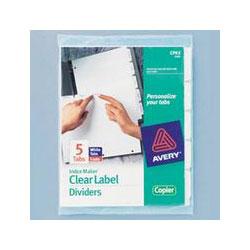 Avery-Dennison Index Maker® Clear Dividers, 8-Tab with White Labels for Copiers, 5 Sets/Pack (AVE11422)
